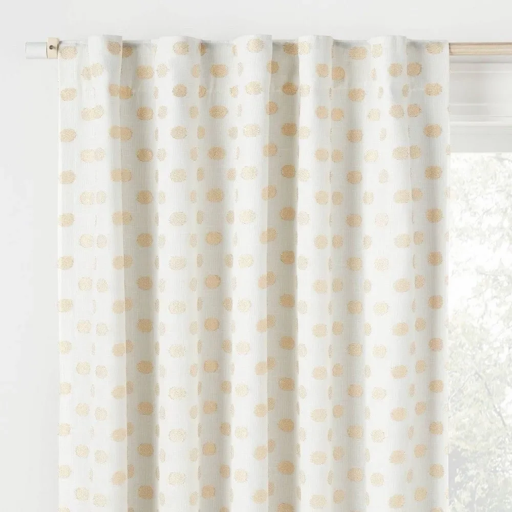 Pillowfort™ 42x84 Blackout Kids Curtain Panel Metallic Gold Dotted